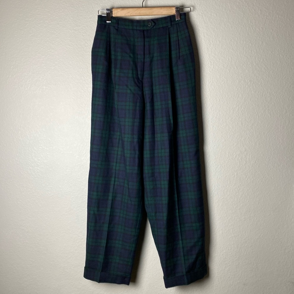 Talbots Petites Wool Dress Pants Tartan Plaid